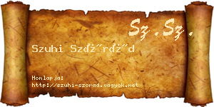 Szuhi Szórád névjegykártya